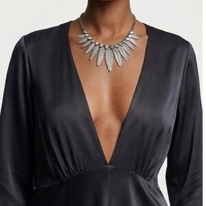 Fringe Coastal Cowgirl Nature Native Feather Necklace Statement Bib Dangle Drip